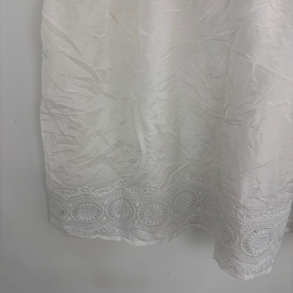 Y2K Forever 21 Babydoll Top White Embroidered Floral Camisole Romantic Large - Picture 9 of 12